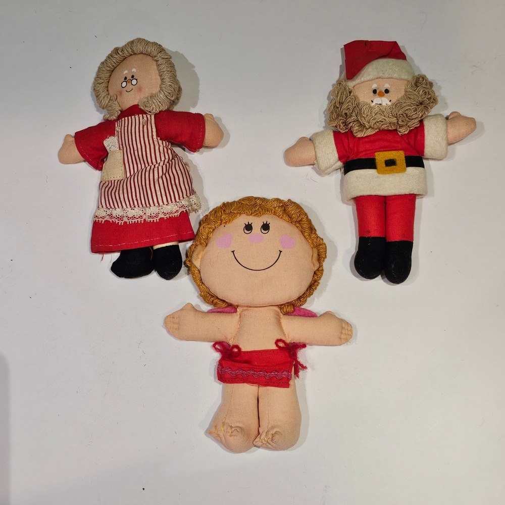Hallmark Mr‎ Santa Mrs Santa Cupid Plush Vintage Christmas Holiday 1970's 1980's